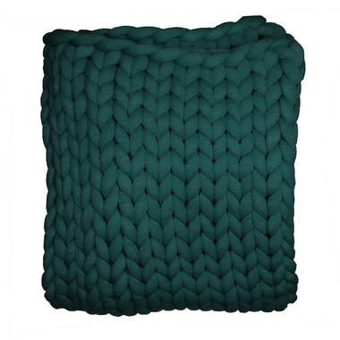 Emerald green knitted online throw